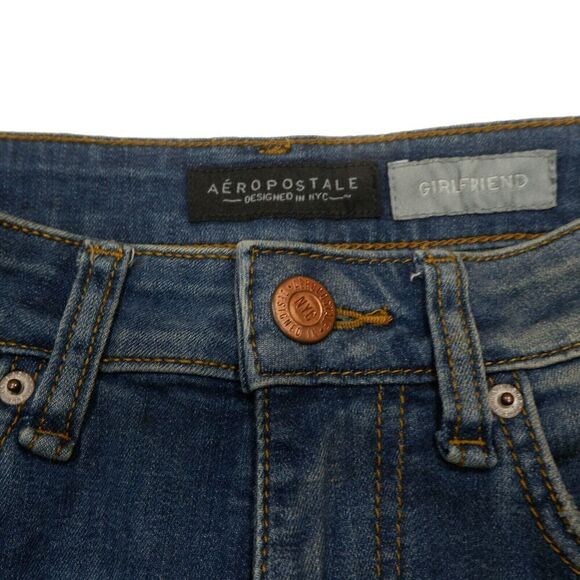 Aeropostale Girlfriend Skinny Jeans Size 0 Womens Distressed High Rise 27x29 - Picture 9 of 11